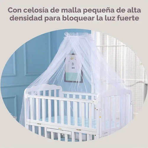 Vista 3 de Mosquitera para cuna, universal, 63.0 x 177.2 in, de encaje, decorativa, para cunas, para cunas, malla transpirable para mantener alejados a