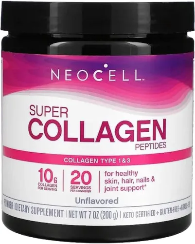 Vista 9 de NeoCell Péptidos de colágeno super, 0.35 onzas de péptidos de colágeno por porción, sin gluten, apto para dieta cetogénica, sin OMG, alimentado