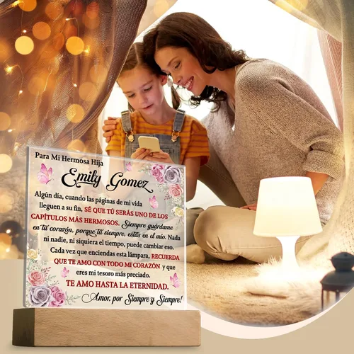 Vista 7 de Lampara De Amor Eterno Para Mi Hija En Español, Placa Personalizada De Graduación, Regalo De Graduación Para Mi Hija, Regalos De Graduación 2025