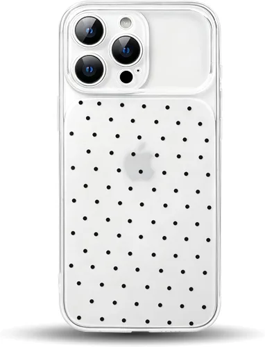 Vista 17 de NITITOP Funda para iPhone 17, diseño de lunares transparentes, color negro