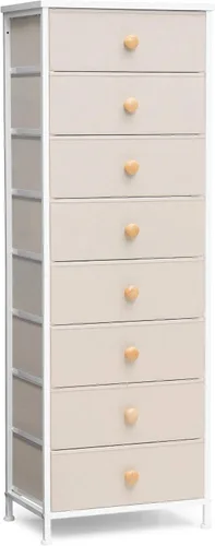 Vista 10 de Crestlive Products Tocador alto, torre de almacenamiento de 7 cajones de tela, cómodas - Unidad organizadora vertical para dormitorio, pasillo