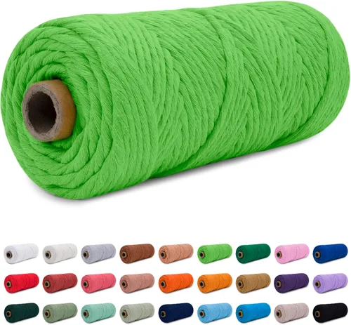 Vista 43 de CAMAL Cordón de macramé de 0.157 in x 109 yardas (328.1 ft), cuerda de algodón de color para tejer, manualidades, colgar en la pared, proyectos