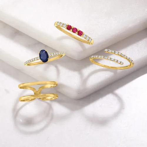 Vista 6 de RS Pure by Ross-Simons 14kt Yellow Gold 2-Band Open-Space Ring