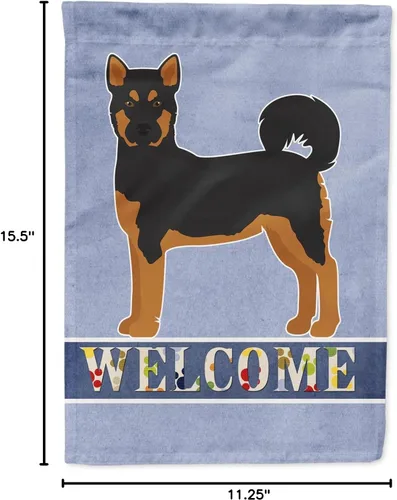 Vista 7 de Caroline's Treasures CK3704GF Bandera de jardín de bienvenida de Akita Shepherd Black and Tan - Bandera decorativa para patio exterior, patio