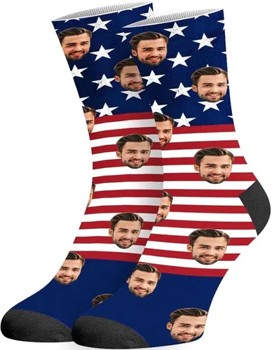 Vista 18 de D-Story Custom Face Socks with Photo Novelty Crew Sock Personalized Gift 01