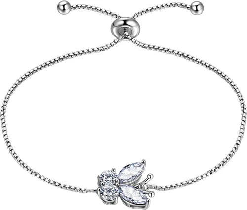 Vista 12 de Aurora Tears Pulsera de piedra natal de mariposa – Pulsera de plata de ley 925 para mujer, regalo de cumpleaños para mujer A. Enero