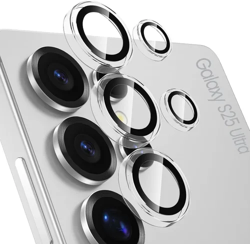 Vista 21 de Tensea Protector de lente de cámara Samsung Galaxy S22 Ultra, protector de pantalla de vidrio templado 9H, anillo individual de metal para S22 Ultra