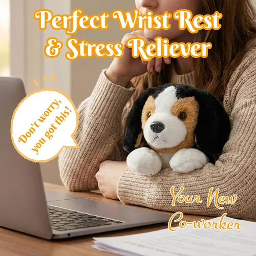 Vista 3 de Peluche de animal de peluche suave para cachorro, cachorro, chupete para dormir, adorable animal de peluche para niños pequeños, niños y niñas