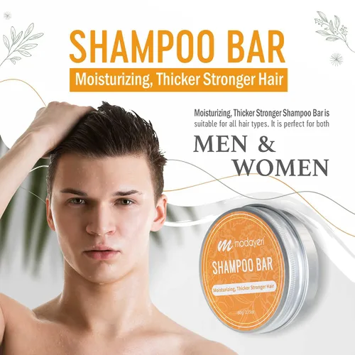Vista 2 de Barra de champú hidratante, más gruesa y fuerte, jengibre natural, humectante, restaura el cabello brillante, 2.15 onzas (amarillo)