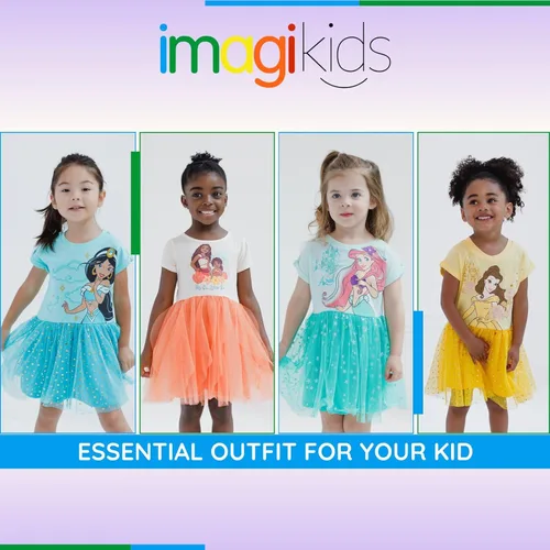 Vista 3 de Disney Tallas de vestido de tul para niños pequeños a niños grandes