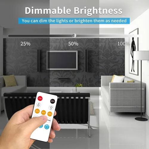 Vista 2 de Tira de luces LED COB de 32.8 pies, CC 24 V, regulable, 6000 K, luz de cinta LED flexible blanca para dormitorio, con control remoto y aplicación