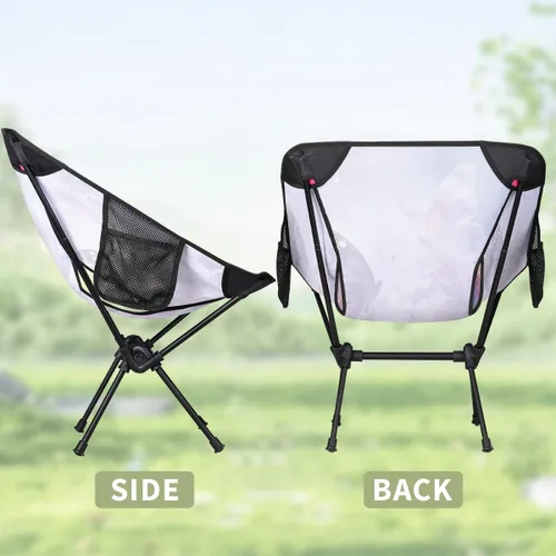 Vista 8 de Dreamy Purple Butterfly Flower Camping Chair - Portable Outdoor Folding Chair,Steel Tube X-Shaped Support,Comes with Side Storage Bags,Suitable for