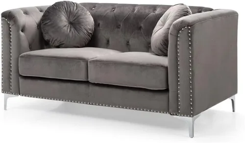 Vista 21 de Glory Furniture Sofá de dos plazas Pompano Velvet en negro