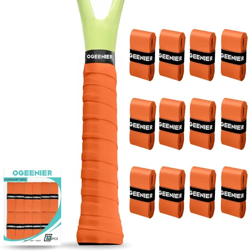 Vista 7 de OGEENIER Cinta de agarre para raqueta de tenis, paquete de 3, 6, 12 cintas de agarre de tenis, absorbente y antideslizante, cinta de agarre suave