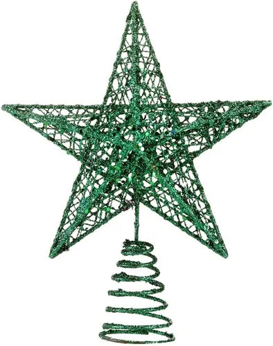Vista 11 de BinaryABC Estrella para árbol de Navidad, adornos brillantes para decoración del árbol de Navidad, 7.9 in (negro) Durable Iron with a Glittering