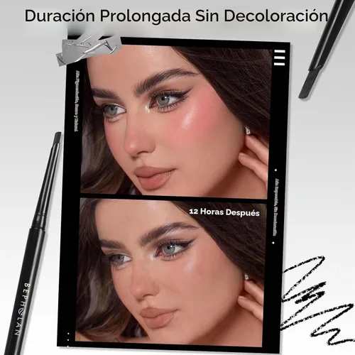 Vista 4 de Delineador de ojos BEPHOLAN D-Tip negro impermeable a prueba de manchas