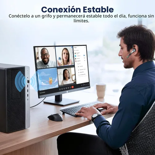 Vista 4 de Ngsod Auriculares Bluetooth, auricular inalámbrico con micrófono de cancelación de ruido mejorado, funda de carga de 500 mAh compatible con tiempo