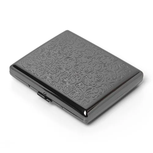 Vista 21 de Elegante, moderna y minimalista pitillera de metal - Capacidad para 10 cigarrillos de 100mm - Perfecta para mujeres - Diseño de metal ligero