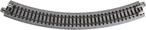 Vista 2 de Kato USA Model Train Products Unitrack, 9.803 in (9 3/4") Radius 45 grados Curve Track (4 piezas)
