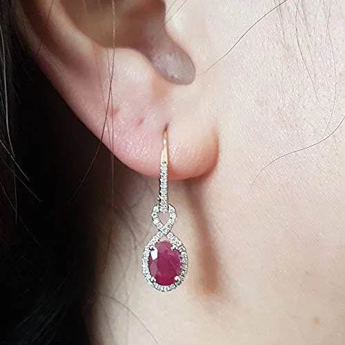 Vista 4 de Dazzlingrock Collection Pendientes colgantes Infinity de 10 quilates, oro rosa