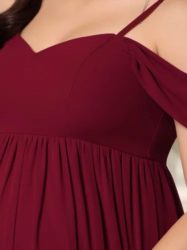 Vista 5 de Ever-Pretty Vestido de fiesta de maternidad de gasa con hombros descubiertos y tirantes delgados para mujer 20826