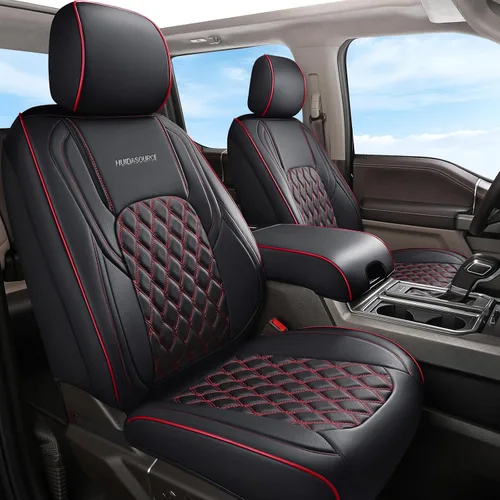 Vista 14 de Huidasource Fundas de asiento delantero para Dodge Ram 1500, 2 fundas de cojín de asiento de cuero impermeables, ajuste personalizado para Ram 1500
