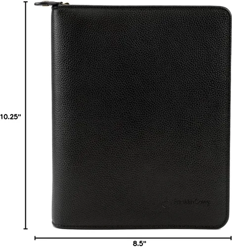 Vista 9 de FranklinCovey Tyler - Carpeta con anillas para planificadores FranklinCovey Carpeta de cuero con cremallera (clásica, negro)