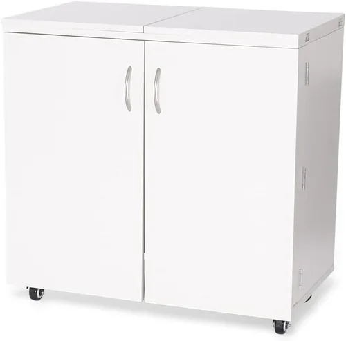 Vista 3 de Gabinete de costura y acolchado Kangaroo Bandicoot de Arrow Sewing con elevación, para sala de estar, color blanco ceniza