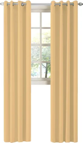 Vista 95 de LA PALMA Cortinas opacas con aislamiento térmico y ojales, para sala de estar, dormitorio, paquete de 2 paneles