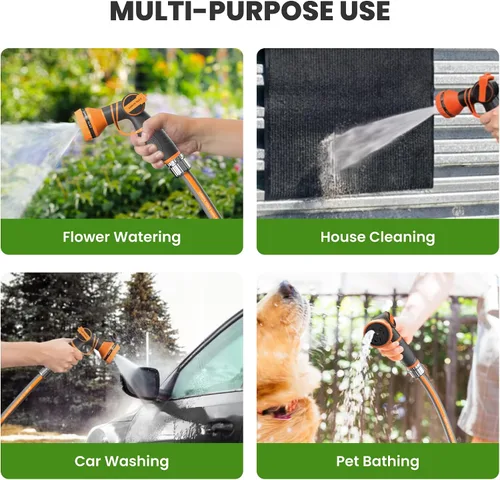 Vista 9 de Giraffe Tools Manguera de jardín de 5 pies, manguera de agua plana ligera de 5/8 pulgadas, sin torceduras, manguera de jardinería flexible
