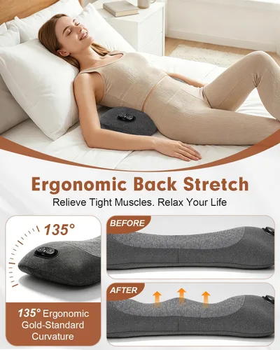 Vista 3 de Almohada masajeadora eléctrica 3 en 1 con calor, tracción de aire Negro