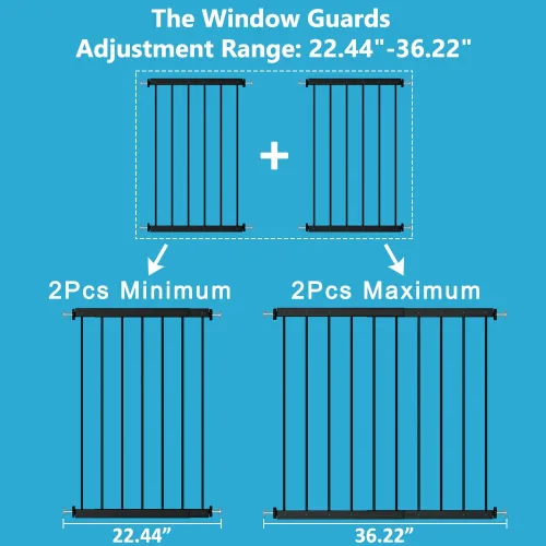 Vista 3 de WAOWAO Protectores de seguridad de ventana negros para niños, niños y niños pequeños, a prueba de mascotas, extra ancha, color blanco, protección