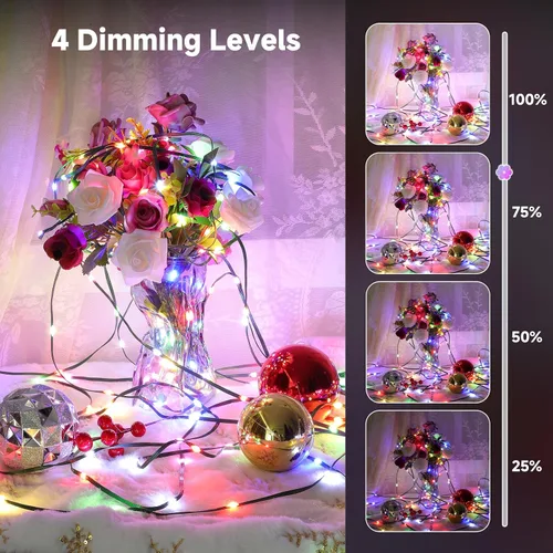 Vista 5 de Mlambert - Luces de Navidad de 1050 LED, 344 pies, luces de hadas impermeables para exteriores con control remoto, 8 modos, iluminación