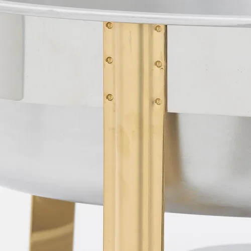 Vista 3 de Winco Malibu Chafer de Acero Inoxidable con Detalles Dorados, 6 Cuartos