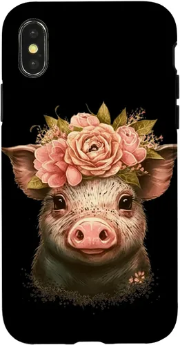 Vista 5 de Pig with Leopard Headband Flower Cute Pig Lover Case for iPhone 17