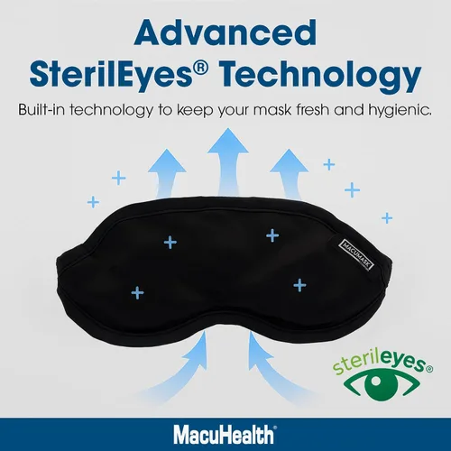 Vista 4 de MacuHealth MacuMask Essential - Compresa de calor húmedo para ojos secos, blefaritis, MGD y fatiga visual digital, correa ajustable, tecnología
