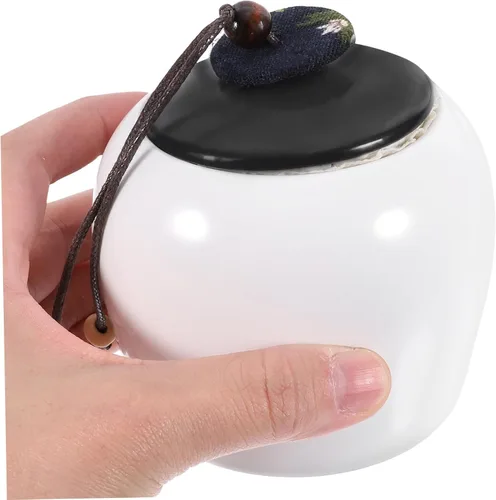 Vista 9 de BESTonZON Jarra de té de oficina para dulces, tarro de té de cerámica, recipiente sellado para alimentos, contenedor de café, contenedor