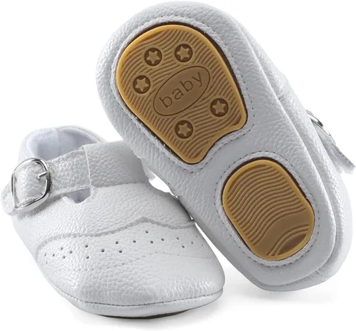 Vista 3 de ESTAMICO Zapatos de cuna antideslizantes para bebés y niños pequeños