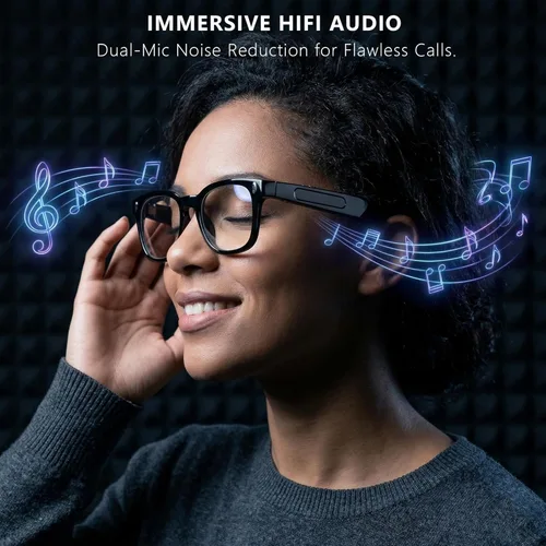 Vista 8 de Lentes inteligentes Ai 2026 para hombres y mujeres, gafas de cámara HD 4K de 8 MP, batería de 410 mAh, admite grabación de fotos/videos/audio