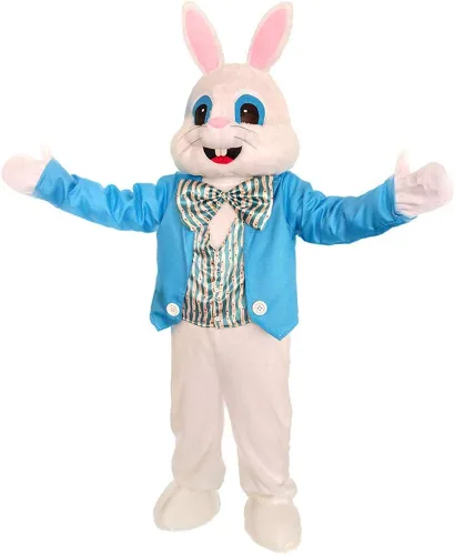 Vista 2 de Easter Bunny Costume Rabbit Mascot Adult Size Halloween Party Dress