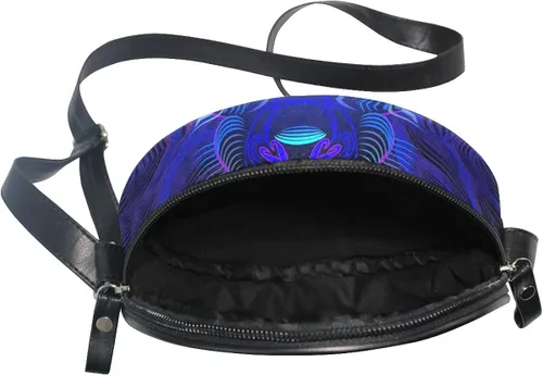 Vista 4 de ALAZA Fantasy 12constelación signos del zodiaco Leo redondo Crossbody Bolsa Círculo bolso bolso de mensajero bolsa