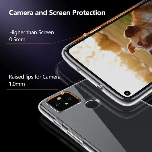 Vista 5 de Funda transparente para Google Pixel 4a 5G, no compatible con Pixel 4a, delgada, suave, silicona flexible, gel de poliuretano termoplástico, a
