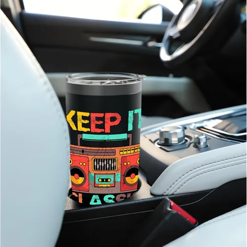 Vista 6 de Keep It Classic Radio 80s 90s Retro Vintage Cassette Player Vaso aislado de acero inoxidable