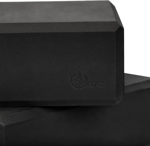 Vista 8 de EXERZ Bloques de yoga, paquete de 2, bloques de gimnasio, ladrillos de entrenamiento de fitness, soporte de mano elástico para pilates antideslizante