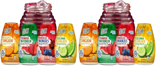 Vista 9 de Klass Aguas Frescas Potenciador líquido de agua sin azúcar, sabor natural, pepino y lima Paquete de 4 unidades de 1.62 onzas