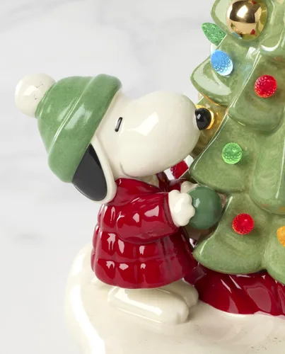 Vista 5 de Lenox 897746 Figura Iluminada de Navidad de Peanuts, Decoraciones de Navidad, Decoración