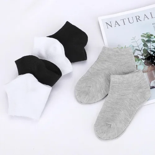 Vista 6 de Auranso 12 pares de calcetines deportivos transpirables para niños y niñas, calcetines de algodón de corte bajo