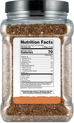 Vista 6 de Nutricost Pantry - Semillas de lino orgánicas (2 libras), semillas de lino enteras Certificado USDA orgánico, vegano, sin OMG, sin gluten