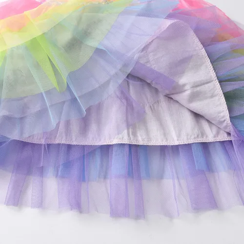 Vista 6 de VIKITA Vestidos de verano para niñas pequeñas, ropa de manga corta, vestidos de tutú de fiesta para niñas pequeñas, 2-8 años