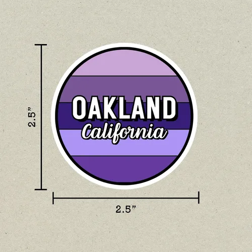 Vista 2 de Oakland California Travel Sticker, 2.5" Multiple Colors, Laptop Water Bottle Planner Journal, Collectible Places I've Been, Luggage Decal (Earth)
